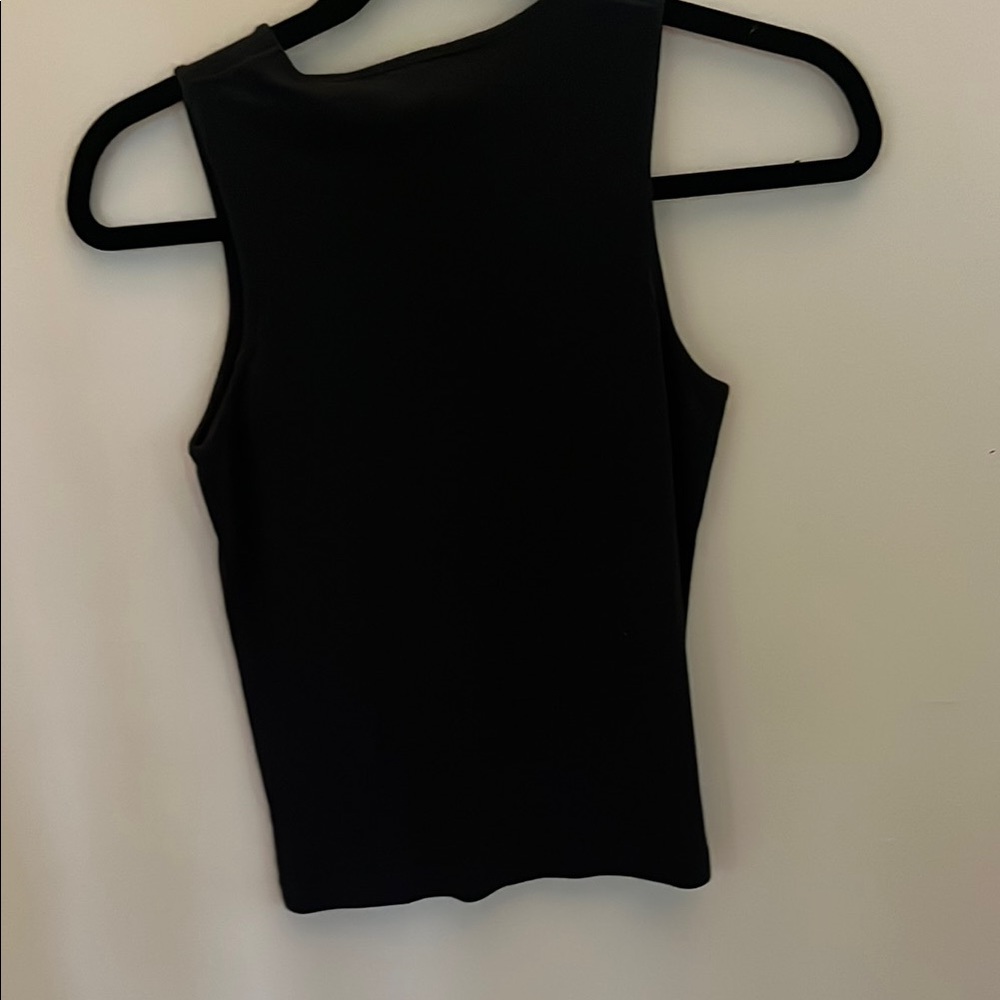 Fitted Black Tank Top with High Neckline - Picture 4 of 5